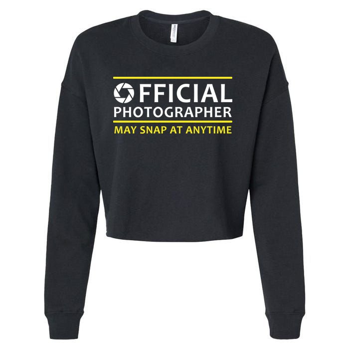 Official Photographer May Snap At Anytime Cropped Pullover Crew