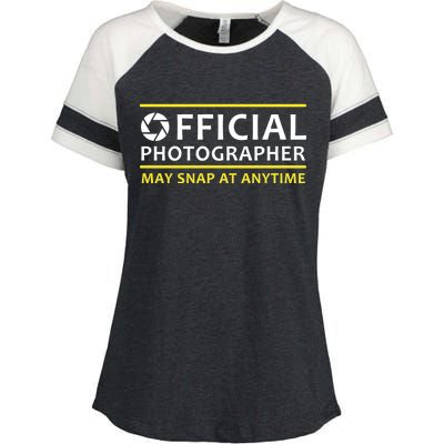 Official Photographer May Snap At Anytime Enza Ladies Jersey Colorblock Tee