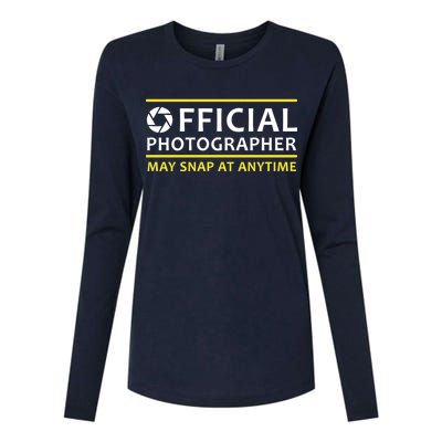 Official Photographer May Snap At Anytime Womens Cotton Relaxed Long Sleeve T-Shirt