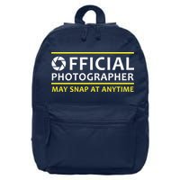 Official Photographer May Snap At Anytime 16 in Basic Backpack
