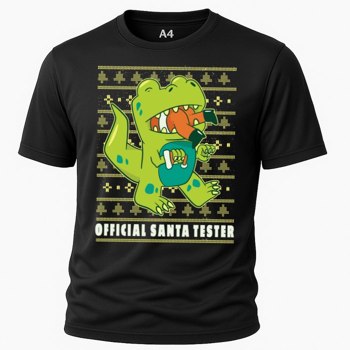Official Santa Tester Dino Ugly Christmas Cooling Performance Crew T-Shirt