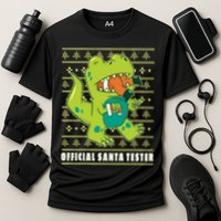 Official Santa Tester Dino Ugly Christmas Cooling Performance Crew T-Shirt