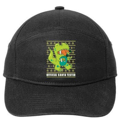 Official Santa Tester Dino Ugly Christmas 7-Panel Snapback Hat