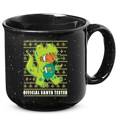 Official Santa Tester Dino Ugly Christmas 15oz Campfire Ceramic Mug