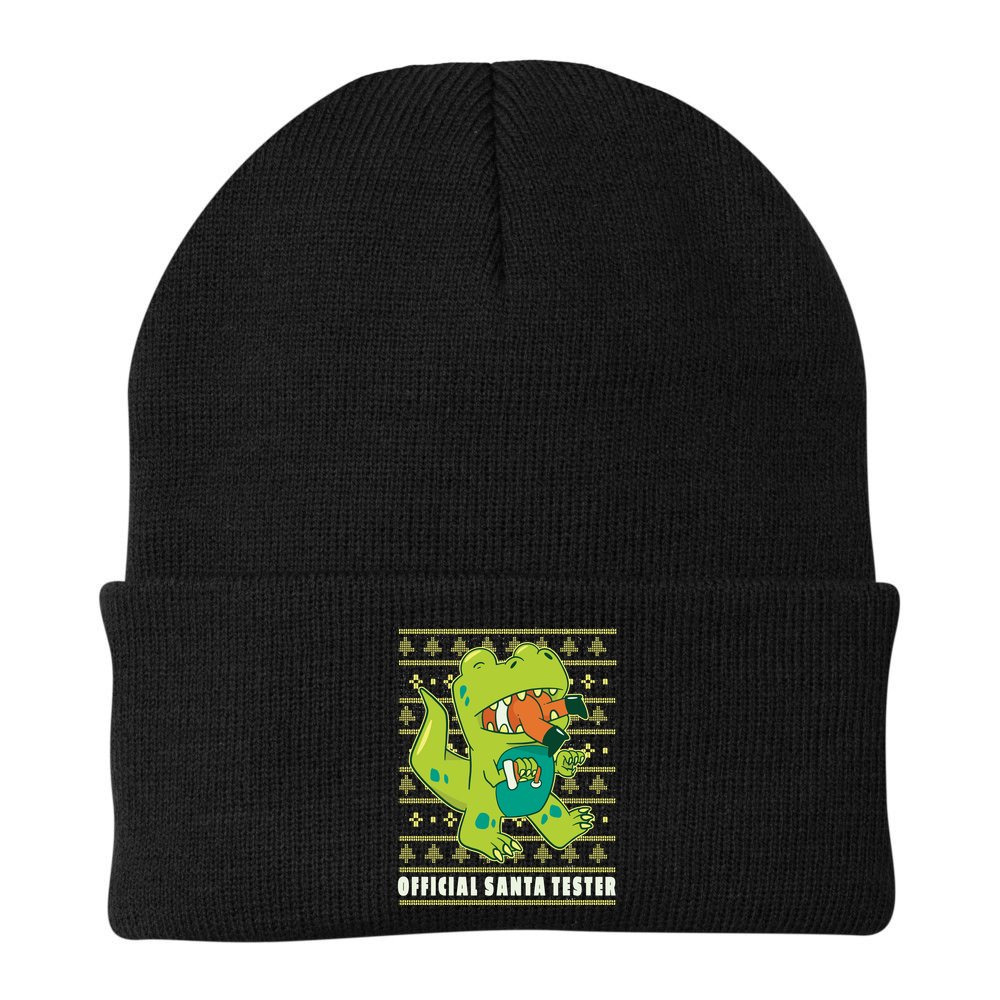 Official Santa Tester Dino Ugly Christmas Beanie
