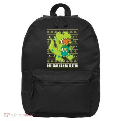 Official Santa Tester Dino Ugly Christmas 16 in Basic Backpack
