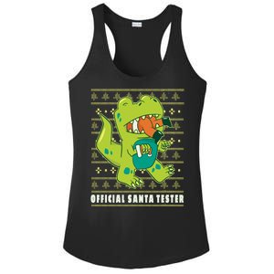 Official Santa Tester Dino Ugly Christmas Ladies PosiCharge Competitor Racerback Tank