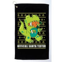 Official Santa Tester Dino Ugly Christmas Golf Towel