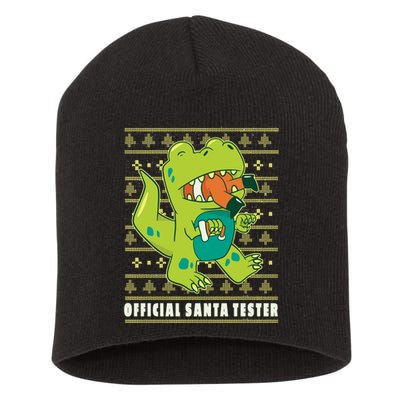 Official Santa Tester Dino Ugly Christmas Short Acrylic Beanie