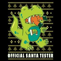 Official Santa Tester Dino Ugly Christmas Wool Snapback Cap