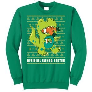 Official Santa Tester Dino Ugly Christmas Sweatshirt