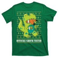 Official Santa Tester Dino Ugly Christmas T-Shirt