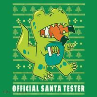 Official Santa Tester Dino Ugly Christmas Tall T-Shirt