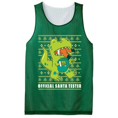 Official Santa Tester Dino Ugly Christmas Mesh Reversible Basketball Jersey Tank