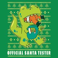Official Santa Tester Dino Ugly Christmas Mesh Reversible Basketball Jersey Tank