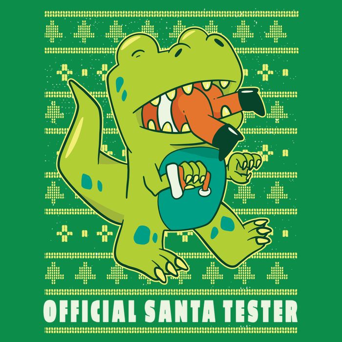 Official Santa Tester Dino Ugly Christmas Mesh Reversible Basketball Jersey Tank