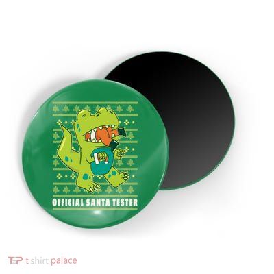 Official Santa Tester Dino Ugly Christmas Magnet