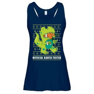 Official Santa Tester Dino Ugly Christmas Ladies Essential Flowy Tank