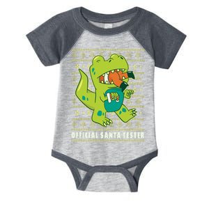 Official Santa Tester Dino Ugly Christmas Infant Baby Jersey Bodysuit