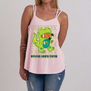 Official Santa Tester Dino Ugly Christmas Women's Strappy Tank