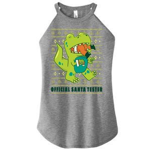 Official Santa Tester Dino Ugly Christmas Women's Perfect Tri Rocker Tank