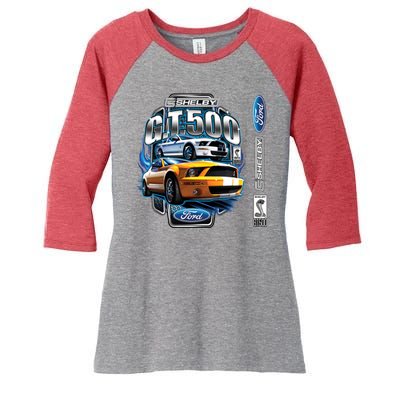 Official Shelby Ford GT500 Women's Tri-Blend 3/4-Sleeve Raglan Shirt