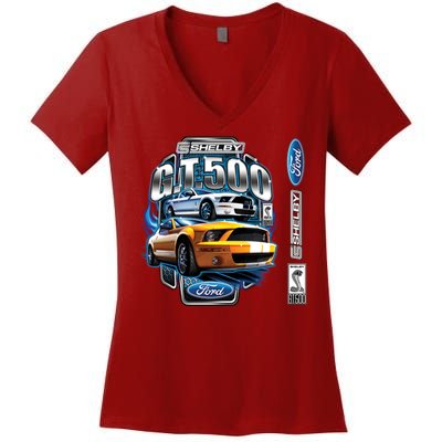 Official Shelby Ford GT500 Women's V-Neck T-Shirt