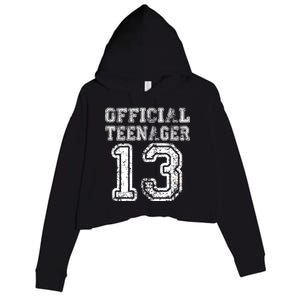 Official Teenager 13th Birthday Crop Fleece Hoodie