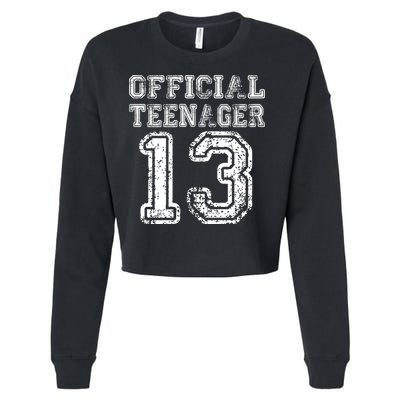 Official Teenager 13th Birthday Cropped Pullover Crew