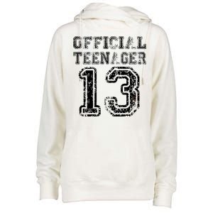 Official Teenager 13th Birthday Womens Funnel Neck Pullover Hood