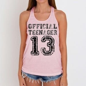 Official Teenager 13th Birthday Women's Knotted Racerback Tank