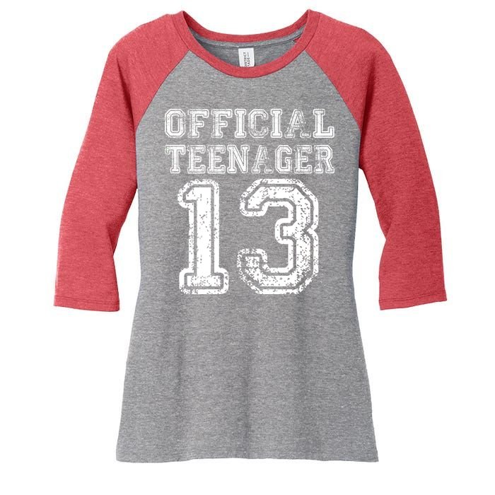 Official Teenager 13th Birthday Women's Tri-Blend 3/4-Sleeve Raglan Shirt