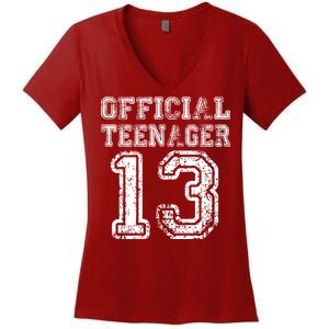 Official Teenager 13th Birthday Women's V-Neck T-Shirt