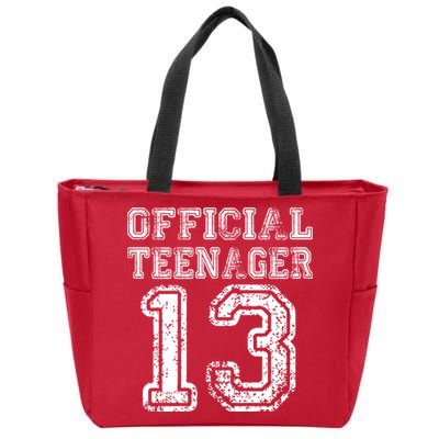Official Teenager 13th Birthday Zip Tote Bag