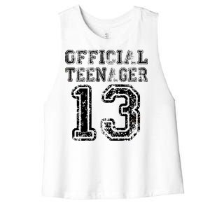 Official Teenager 13th Birthday Women's Racerback Cropped Tank