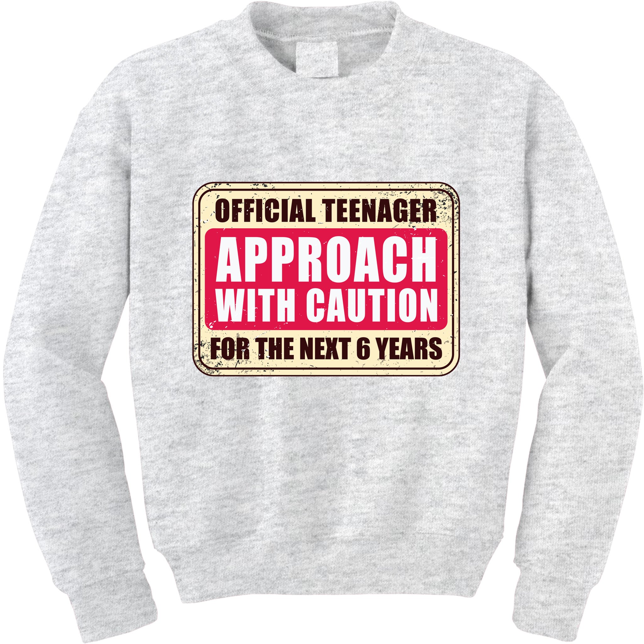 Official Teenager Approach With Caution Kids Sweatshirt