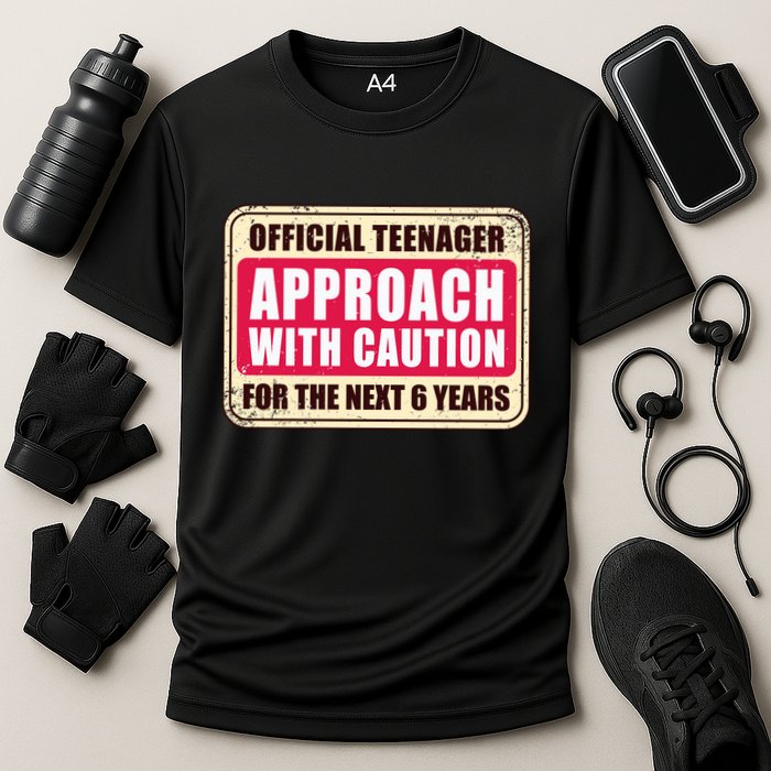 Official Teenager Approach With Caution Cooling Performance Crew T-Shirt