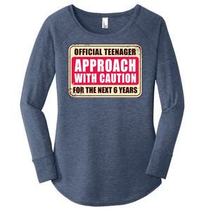 Official Teenager Approach With Caution Women's Perfect Tri Tunic Long Sleeve Shirt