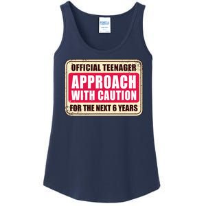 Official Teenager Approach With Caution Ladies Essential Tank