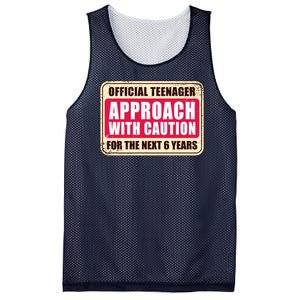 Official Teenager Approach With Caution Mesh Reversible Basketball Jersey Tank