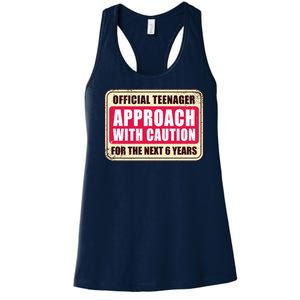 Official Teenager Approach With Caution Women's Racerback Tank