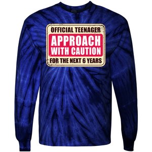 Official Teenager Approach With Caution Tie-Dye Long Sleeve Shirt