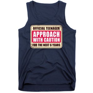 Official Teenager Approach With Caution Tank Top