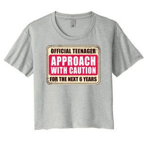 Official Teenager Approach With Caution Women's Crop Top Tee