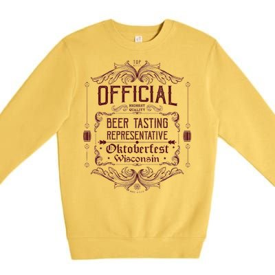 Official Wisconsin Oktoberfest Beer Tasting Representative Premium Crewneck Sweatshirt