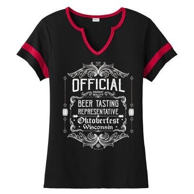 Official Wisconsin Oktoberfest Beer Tasting Representative Ladies Halftime Notch Neck Tee