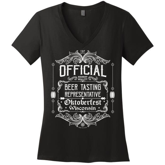 Official Wisconsin Oktoberfest Beer Tasting Representative Women's V-Neck T-Shirt