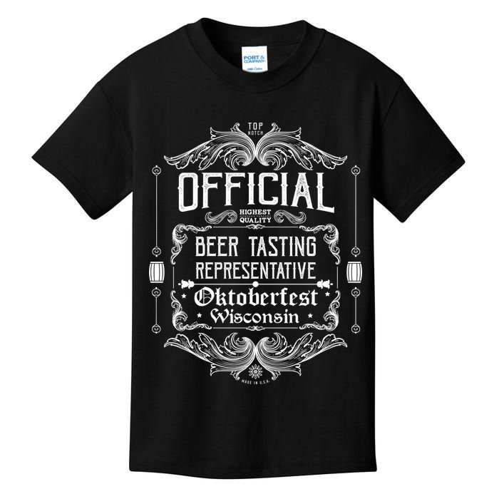 Official Wisconsin Oktoberfest Beer Tasting Representative Kids T-Shirt