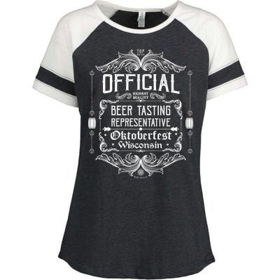 Official Wisconsin Oktoberfest Beer Tasting Representative Enza Ladies Jersey Colorblock Tee