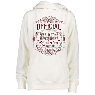 Official Wisconsin Oktoberfest Beer Tasting Representative Womens Funnel Neck Pullover Hood